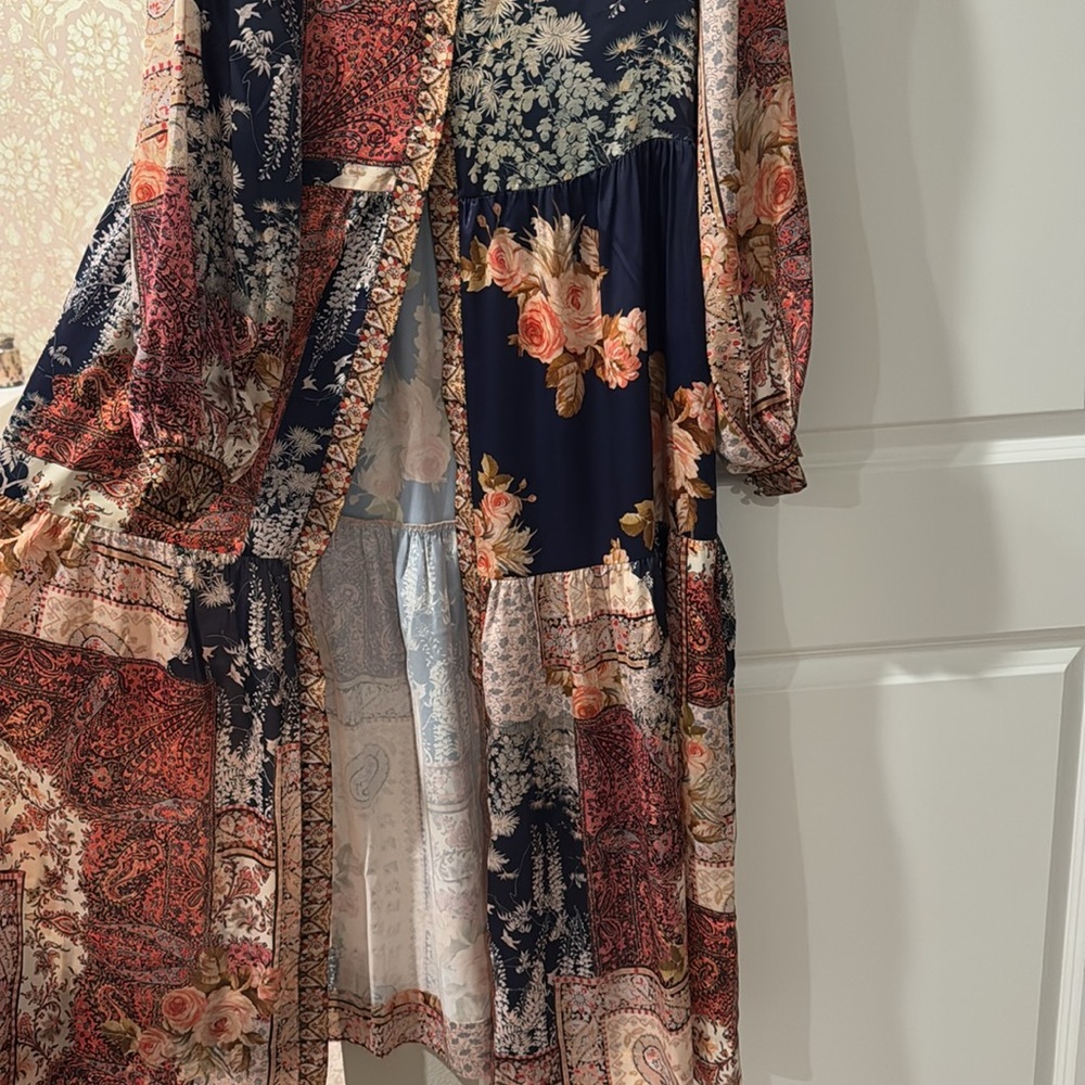 Anthropologie Floral Patchwork Button Up Duster - image 5